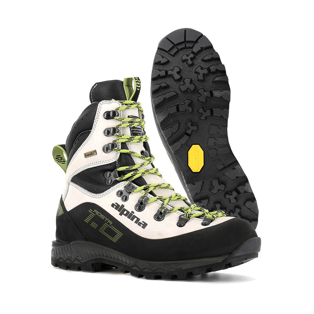 Vibram Sole Alpina Aosta Mens Hiking Boots Black/White Australia (ZDC673285)